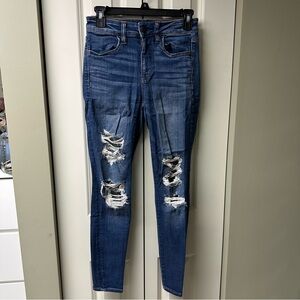American Eagle Next Level Stretch Distressed Denim Skinny Jeans Size 2 Short